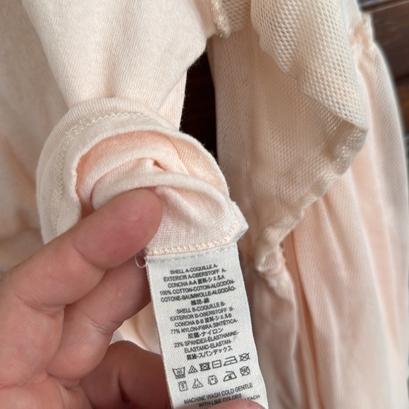 Free People cotton mesh tulle shirt blush pink XS oversized still got it tee - Picture 4 of 5